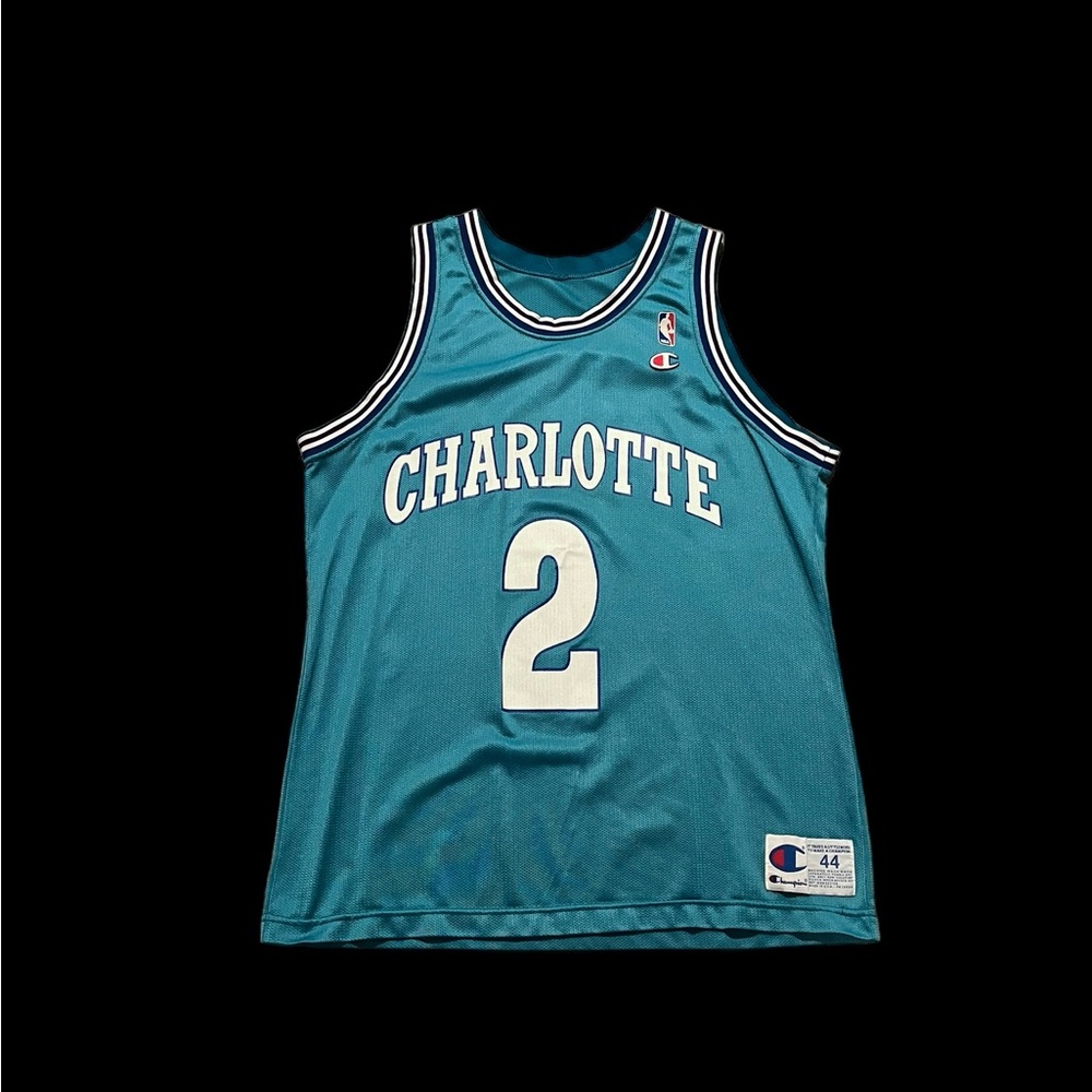 Vintage Champion NBA Larry Johnson Charlotte Hornets Jersey